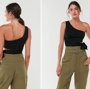 One Shoulder Tie-Tank Top